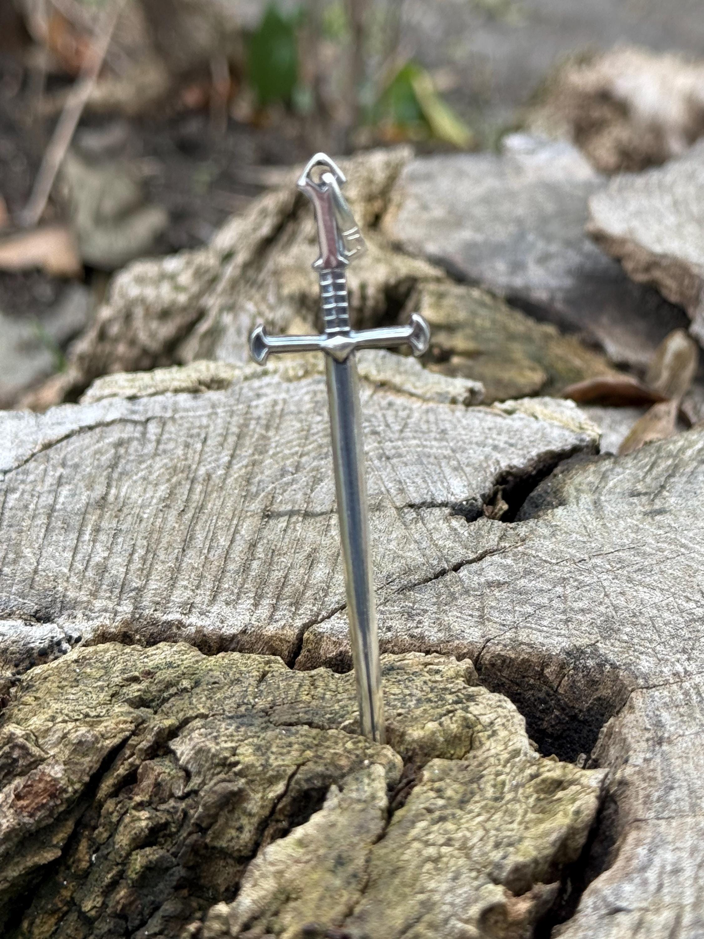 Templar Sword Necklace - Gothic Medieval Knights Pendant - Etsy