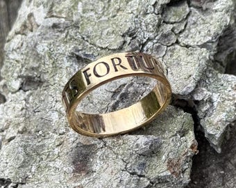 Audaces Fortuna Juvat Ring | Lateinisches Motto Ring in Sterling Silber, Bronze oder Gold | Das Glück begünstigt den kühnen Ring | Römischer Krieger Ring