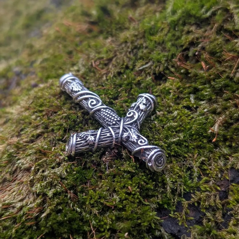 Decayed Cross Rune Viking Tyr Rune Cross Pendant – Norse Rune Necklace – Tiwaz Rune Amulet ...