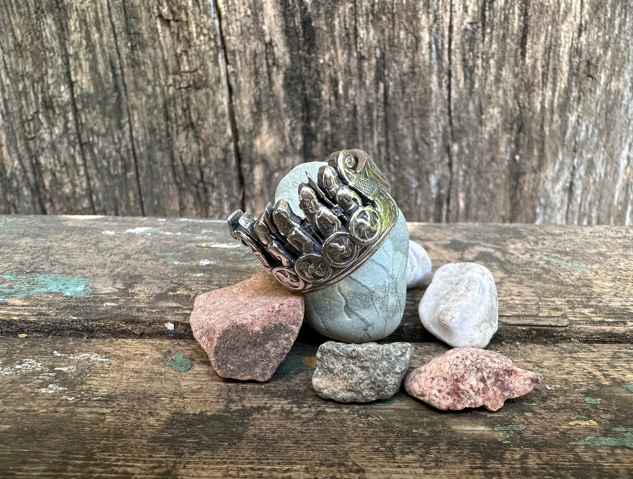 Drakkar Viking Ship Nordic Ring Mens Viking Ring 925 Silver Etsy