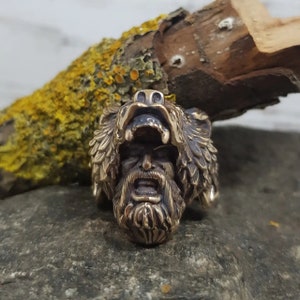 Viking Berserk Bear Ring • Norse Warrior Jewelry • Bear Paw Ring for Men • Berserker Ring in 925 Silver, Bronze, or Gold • Nordic Gift