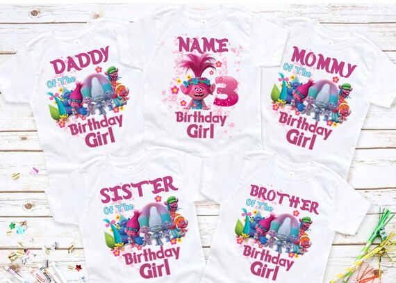 Trolls Birthday Shirt Family Birthday 