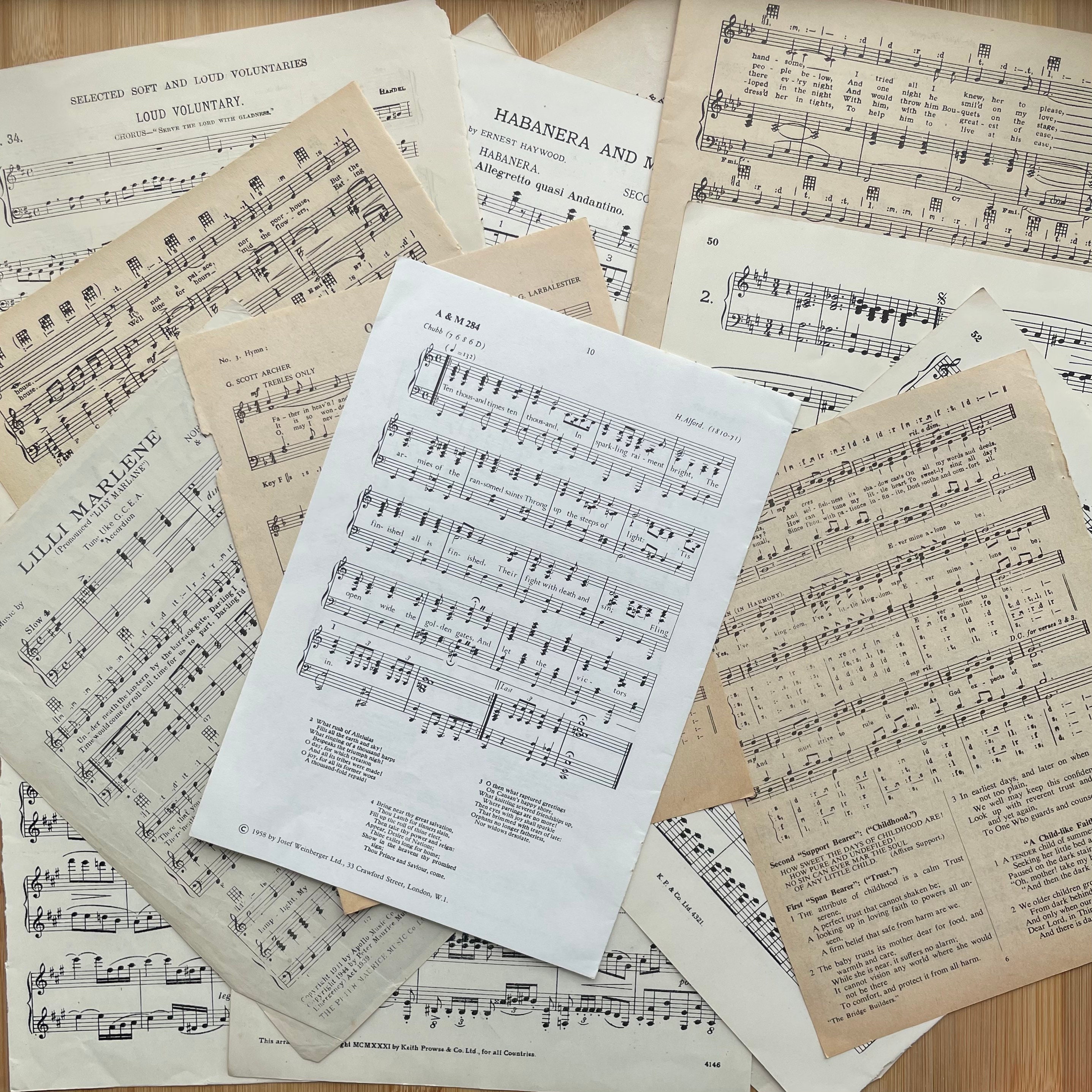 Sheet Music Crafting Pack 30 x Vintage Music Pages Music | Etsy