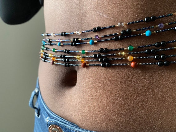 African Gemstone Waist Training Beads Etsy