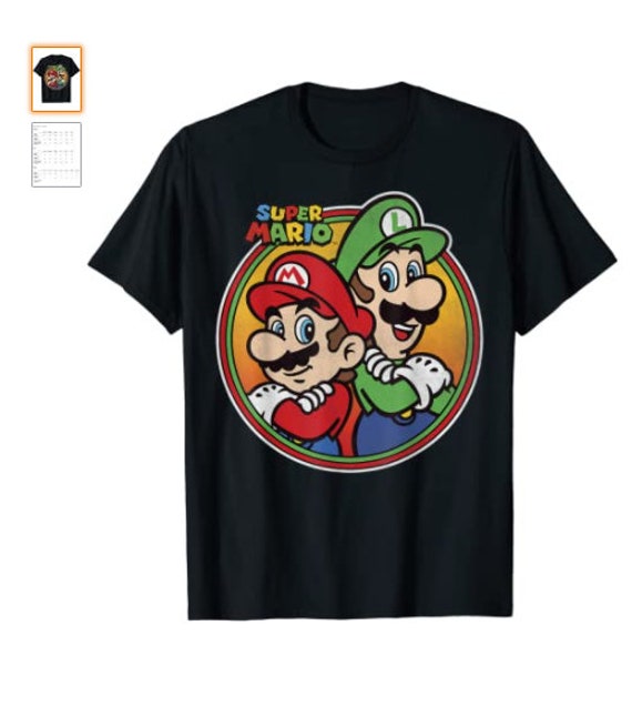 Nintendo Super Mario & Luigi Brothers Circle Graphic T-Shirt | Etsy