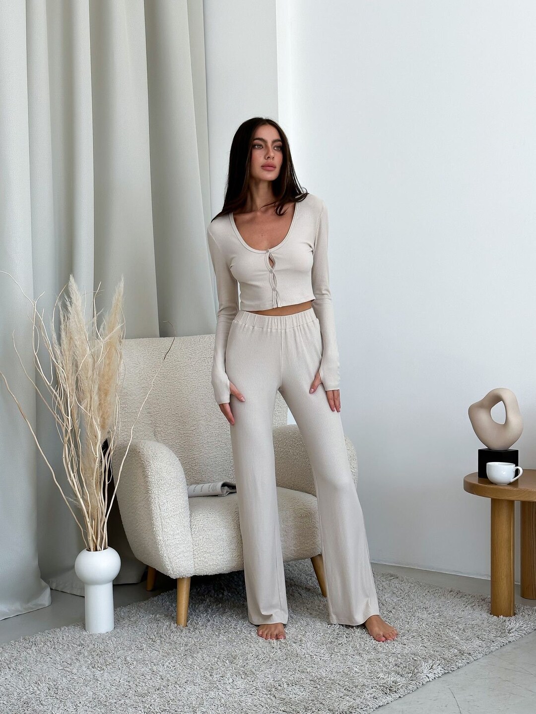 Lazy Style Modal Pajama Set for Women - Cozy Casual Loungewear