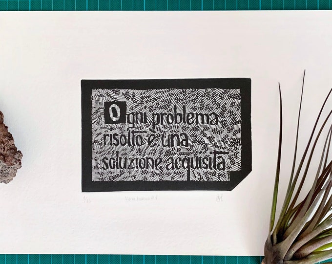 White dwarf #1 · Every problem solved is a solution acquired · Limited edition handmade print