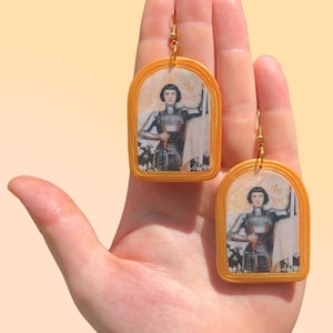 Joan of Arc Arch Earrings // Historical gift // Art History // Light Academia // Dark Academia // gift for artist Jeanne d&#39;Arc Albert Lynch