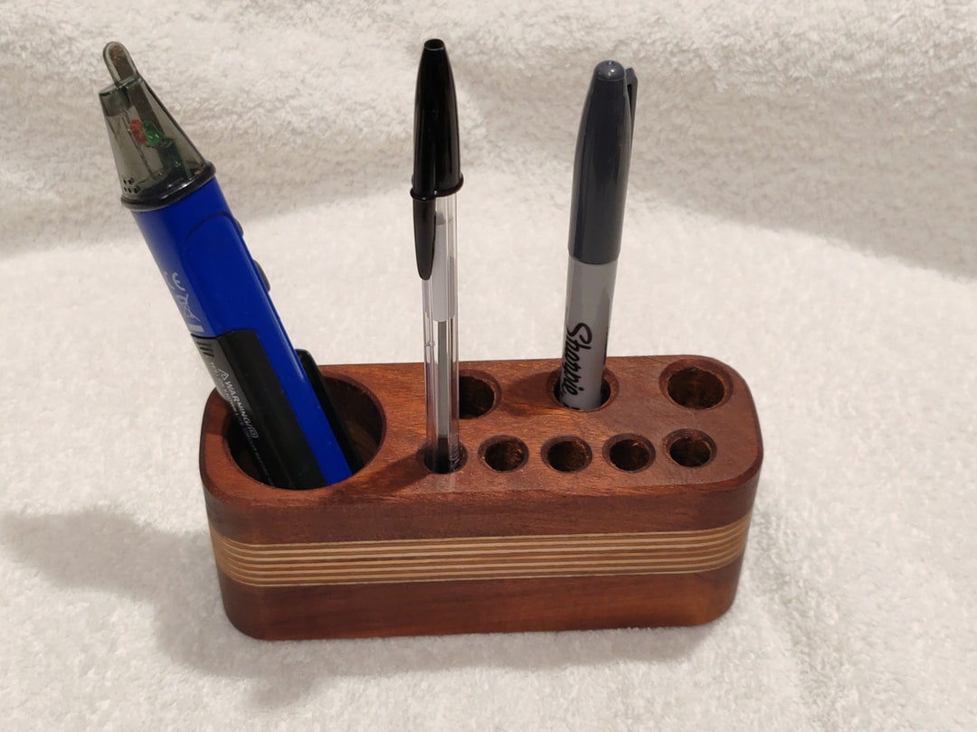 Pencil and Pen Holder / Wooden Desk Organizer Birch and Etsy