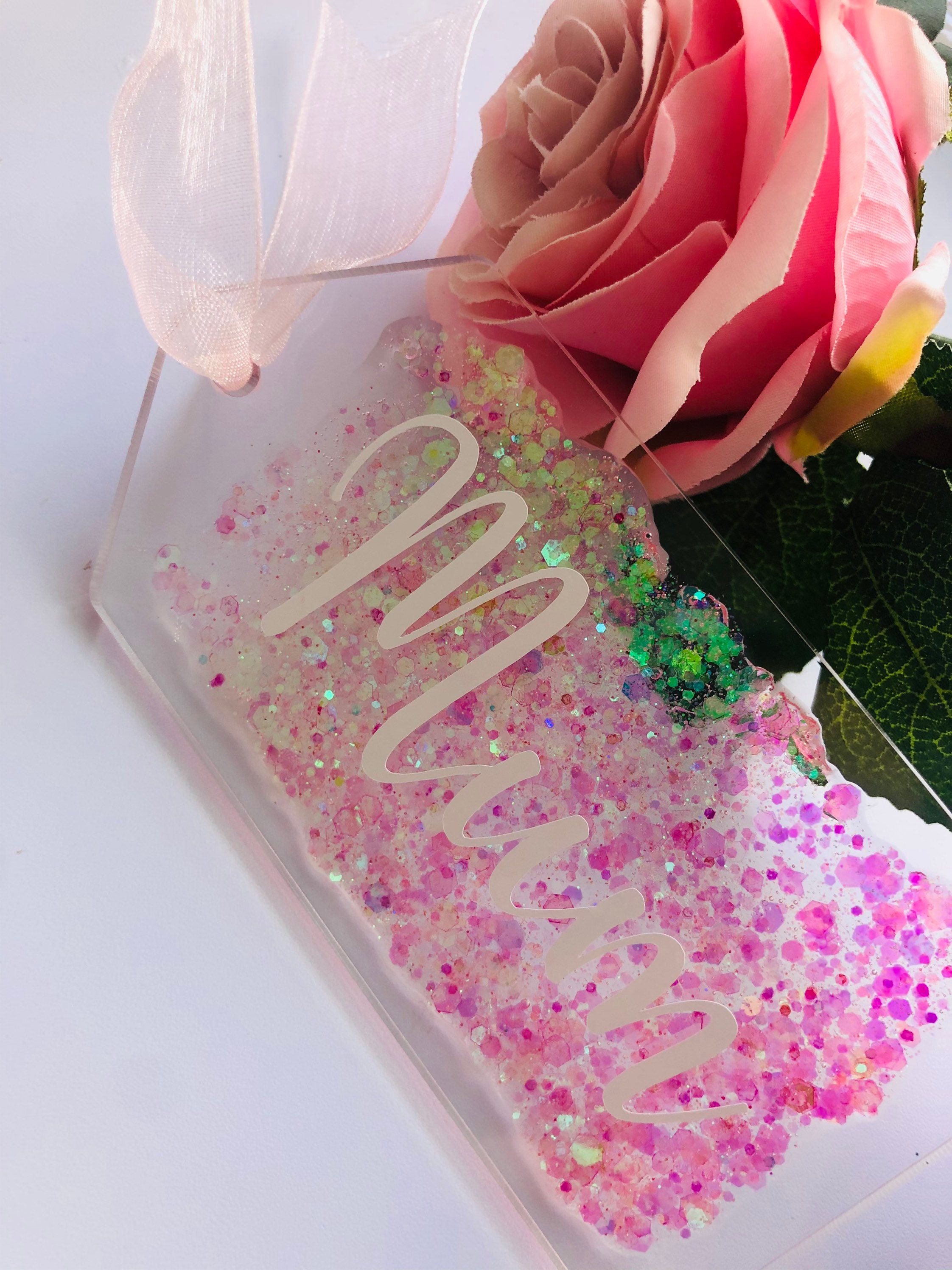 Glitter Gift Tag Acrylic Gift Tag Gift Tag Personalised Etsy UK