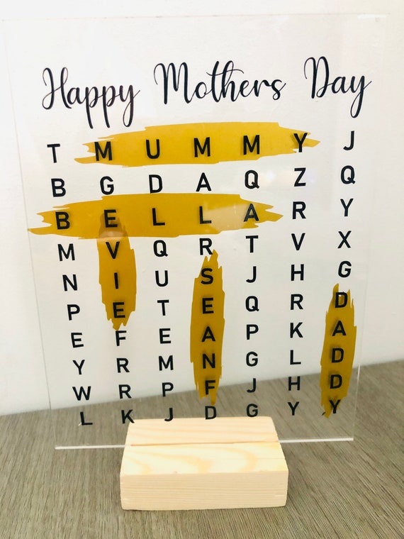Acrylic Wordsearch | Anniversary gift | anniversary wordsearch | Birthday Wordsearch | Mother’s Day wordsearch| Christmas wordsearch