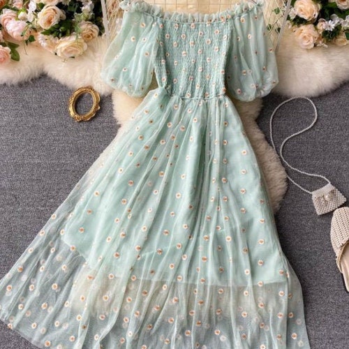 Summer Fairy Dress Women French Style Vintage Retro Chiffon - Etsy