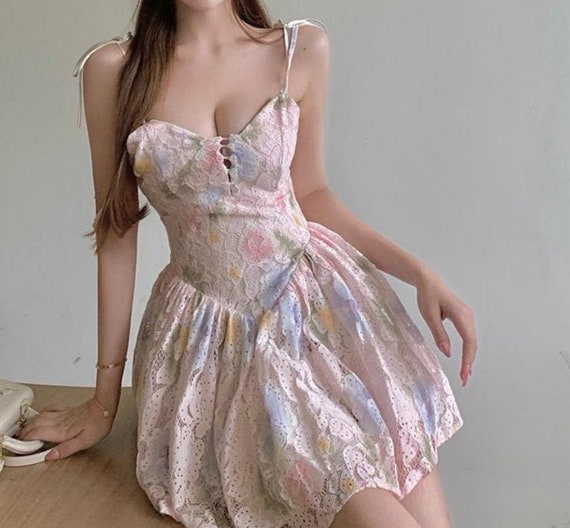 Cute Pastel Crochet Floral Fairy Dress ...