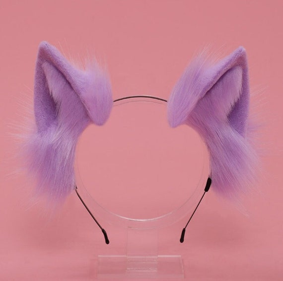 Purple Realistic Cat Ears Cat ear head bandSexy Cosplay Cat Etsy