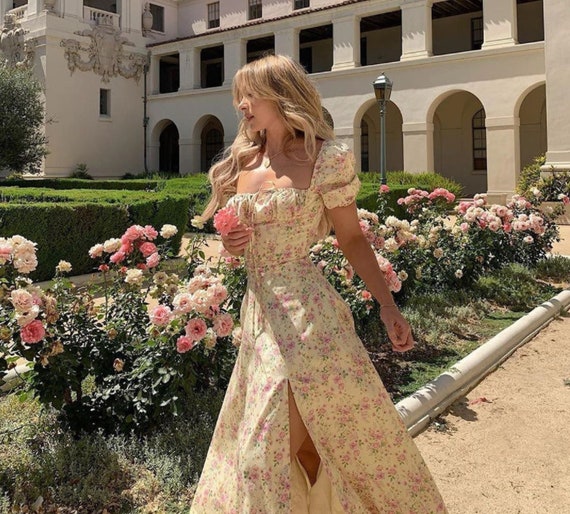 Retro Strapless Sexy Party Dressfloral Milkmaid Dress - Etsy Singapore