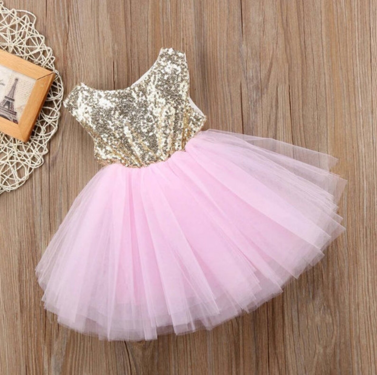 Princess Girls Outfitpink Gold Sequin Tutu Dress for Girls Etsy