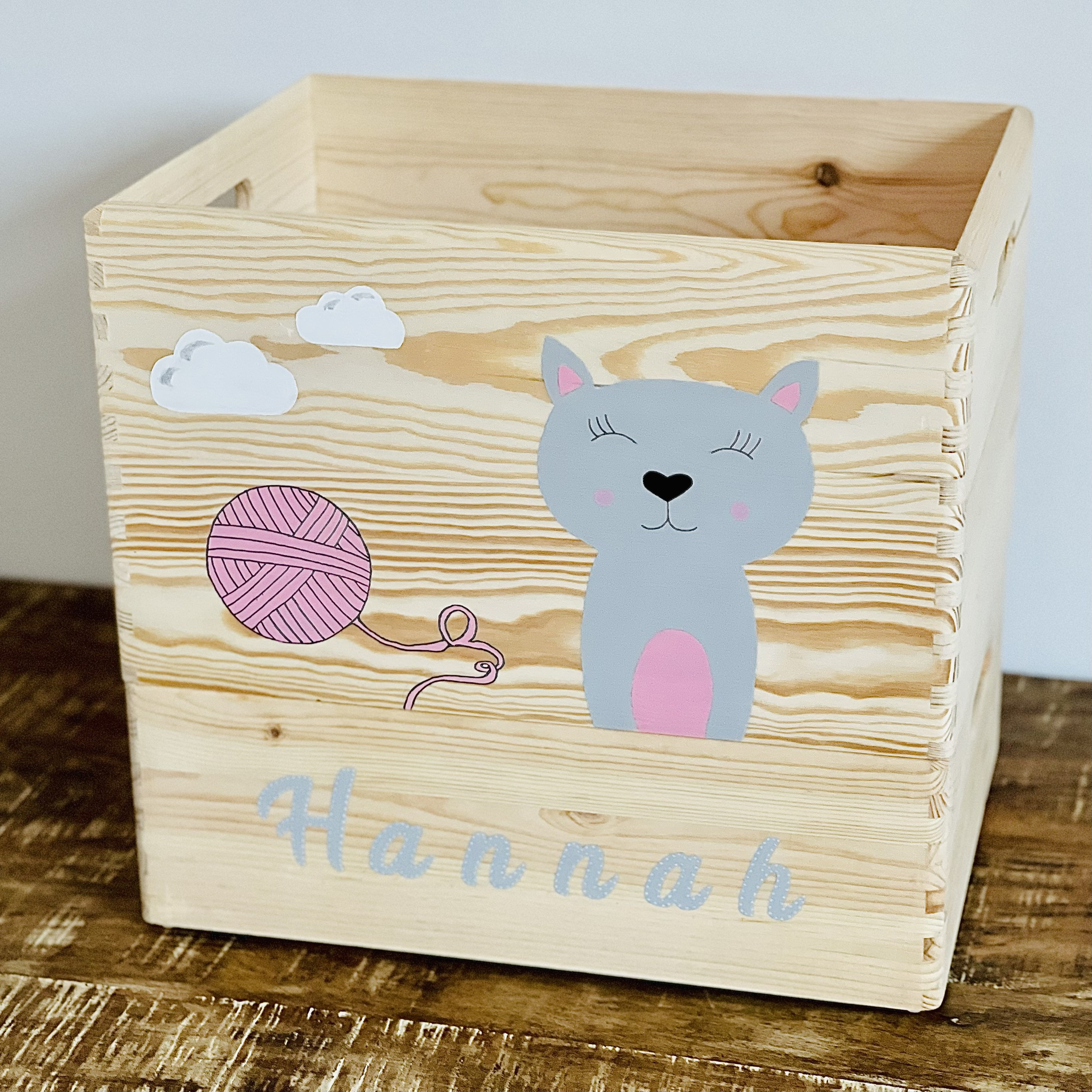 Children's toy box personalized with name personalized Etsy