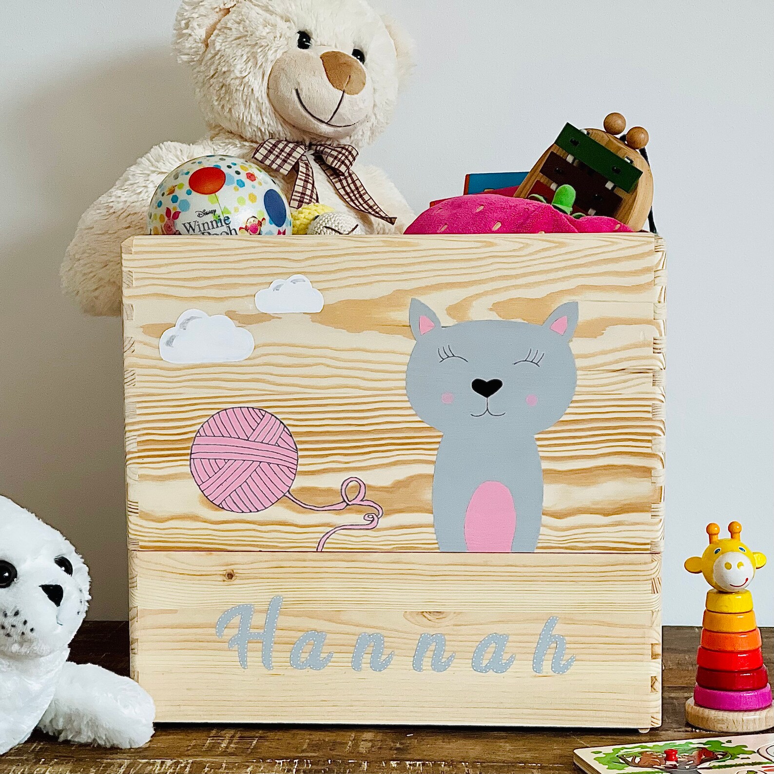 Children's toy box personalized with name personalized Etsy