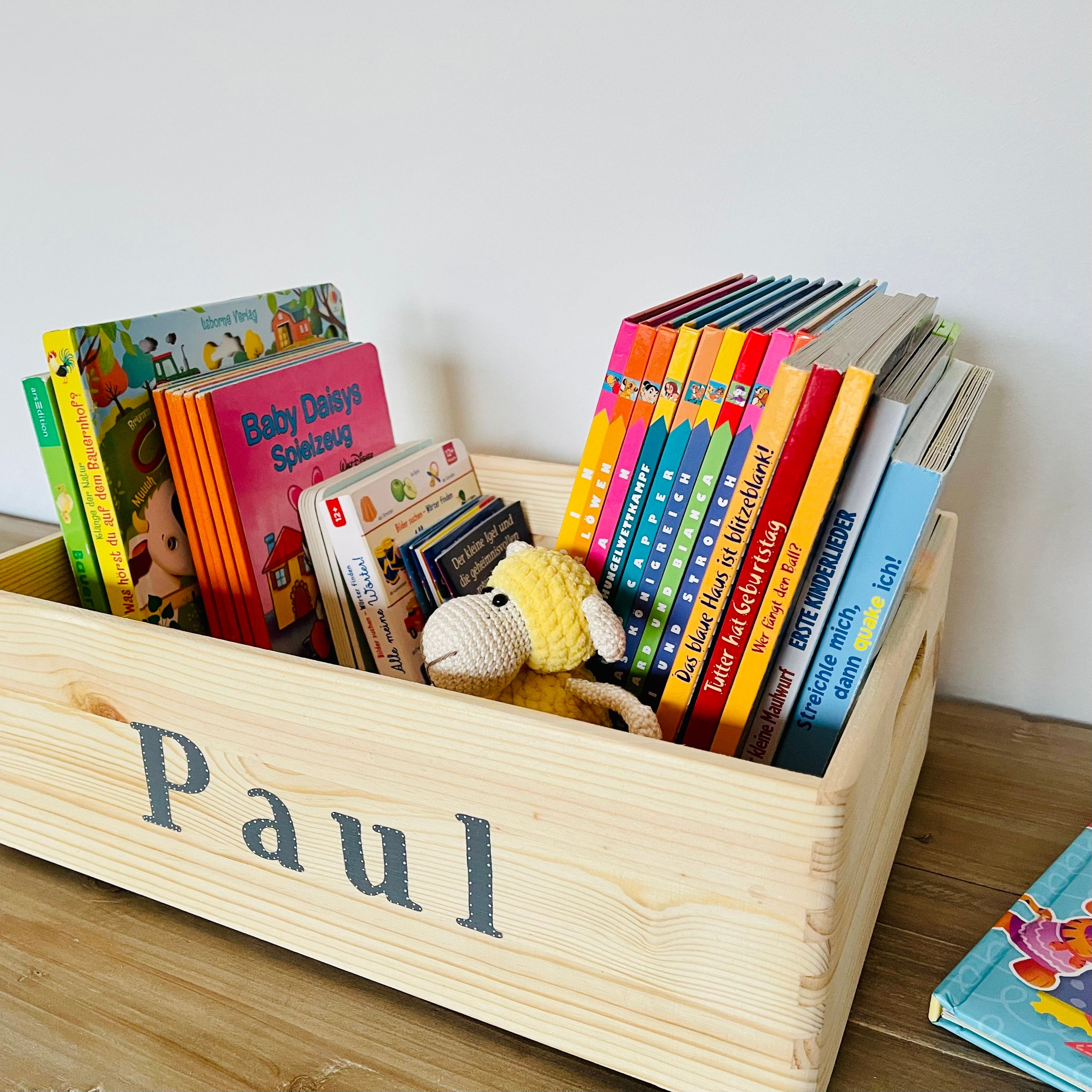 Der Bücherwurm: Bücherkiste aus Kiefernholz hochwertige und | Etsy