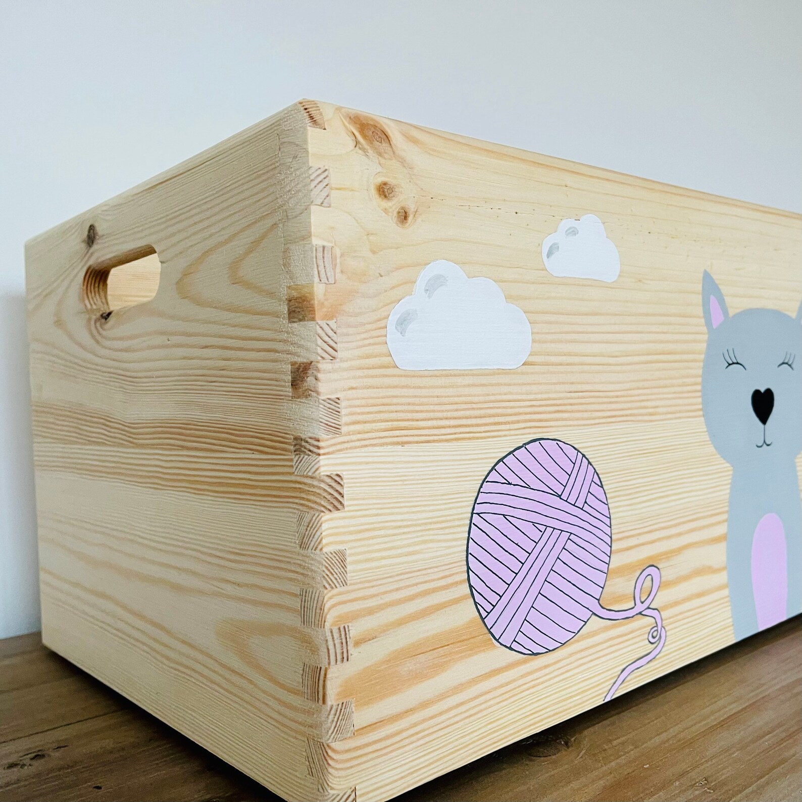 Kitty Cat Toy Box Large and Personalised Toy Storage for Etsy