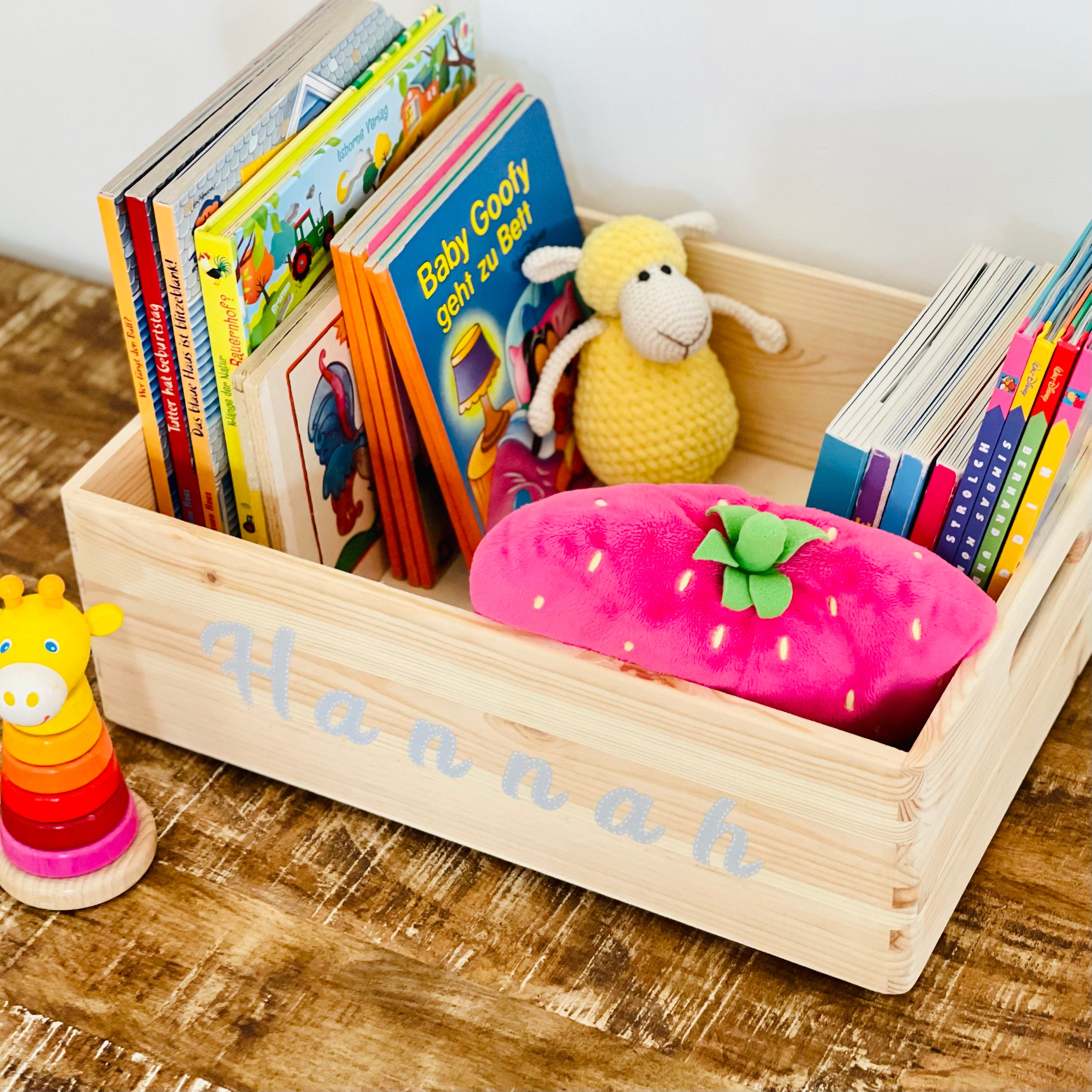 Der Bücherwurm: Bücherkiste aus Kiefernholz hochwertige und | Etsy