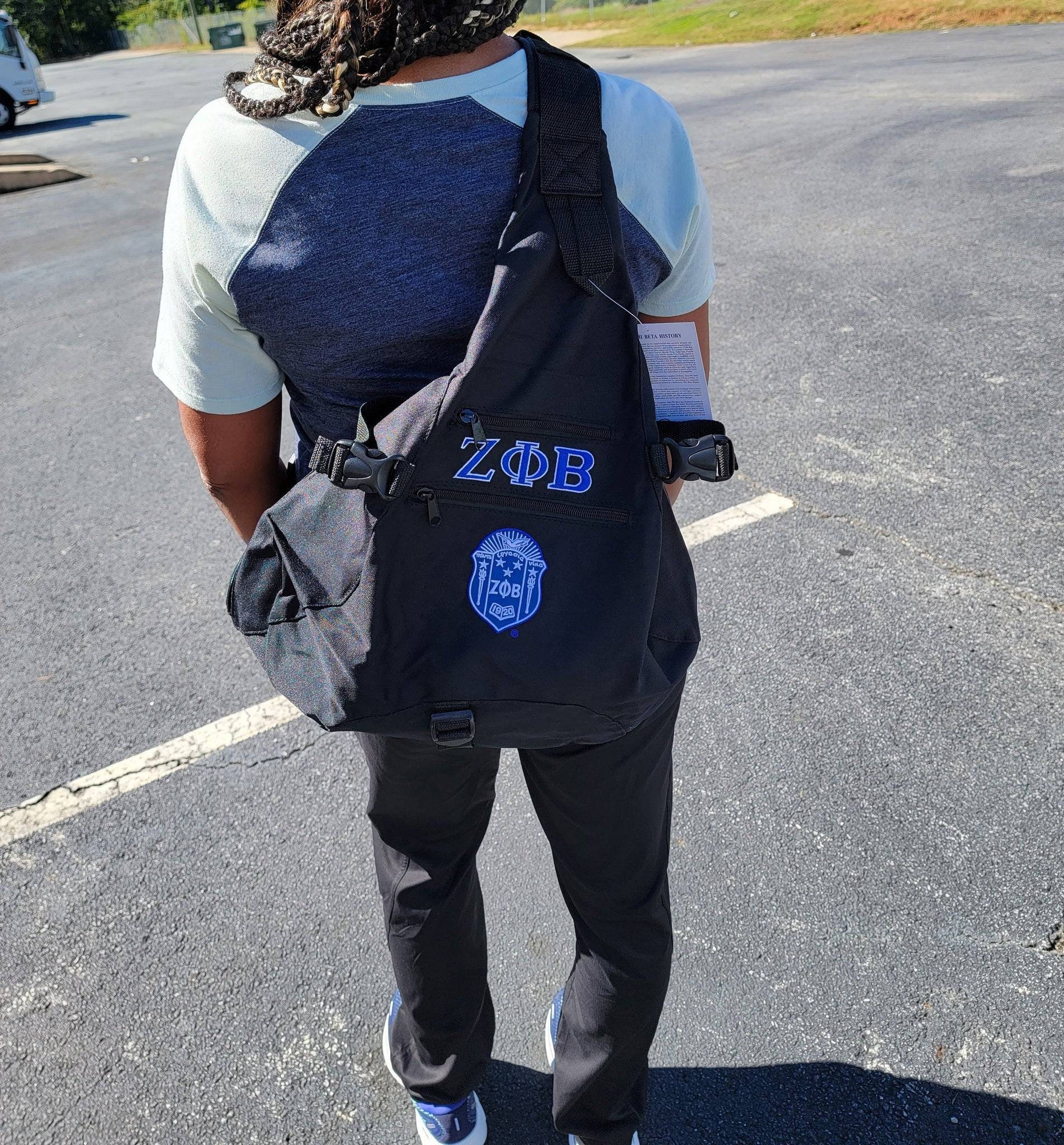 Zeta Phi Beta Sling Bag - Black