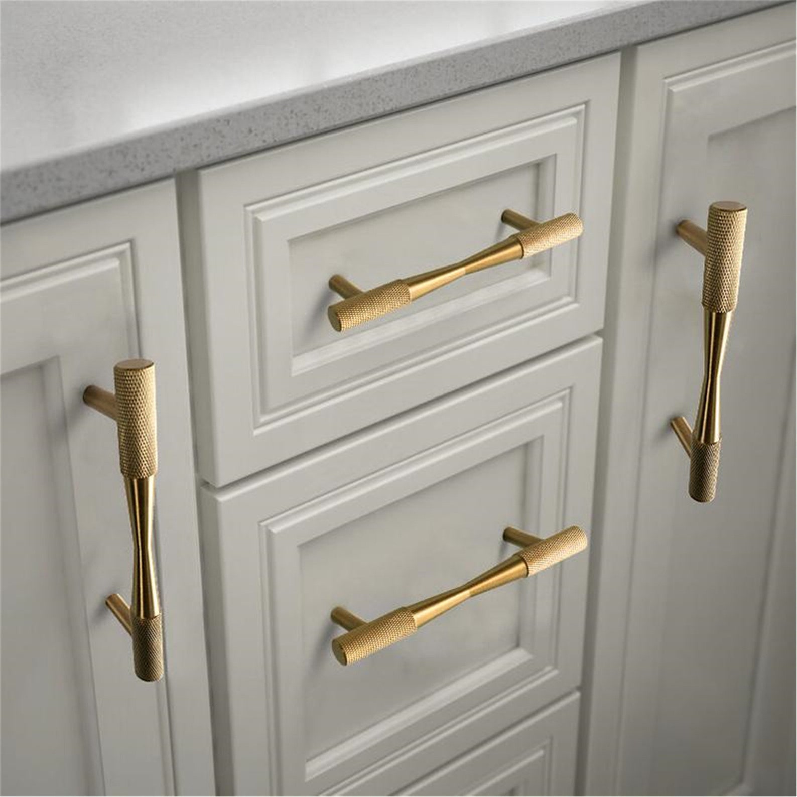3.78 5.0 Brass Kitchen handles modern knurled Etsy