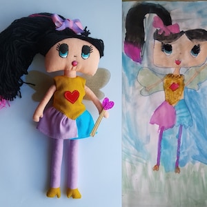 Custom baby gift Toy from drawing Doll from drawing Baby girl gift