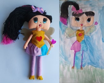 お子様の絵から作るカスタムぬいぐるみ – 手作りのパーソナライズされたぬいぐるみ