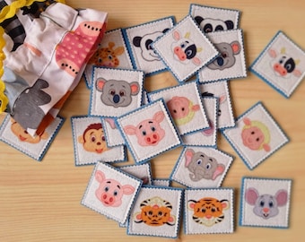 Memory Matching Game, Felt Animal Memory Cards, Travel Activity, Preschool Learning Game, Age 3+
