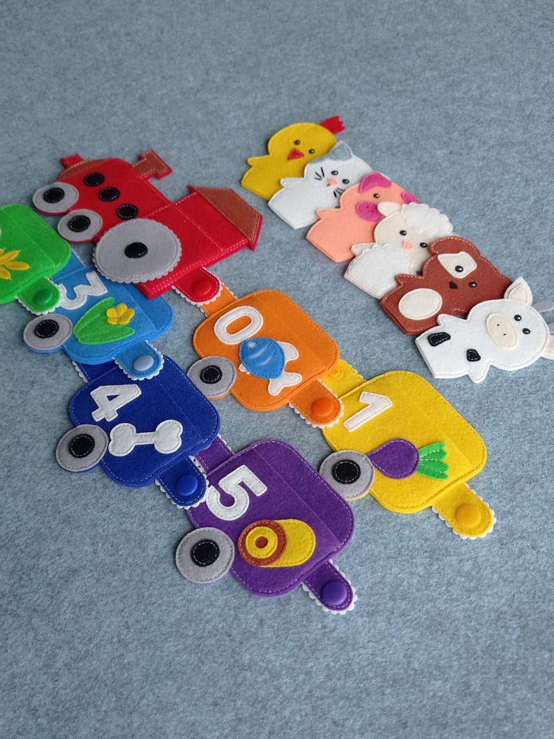 Basic Felt Train Pattern Train Quiet Book Pattern PDF SVG – Domestic Animals Activity Set (3 ...
