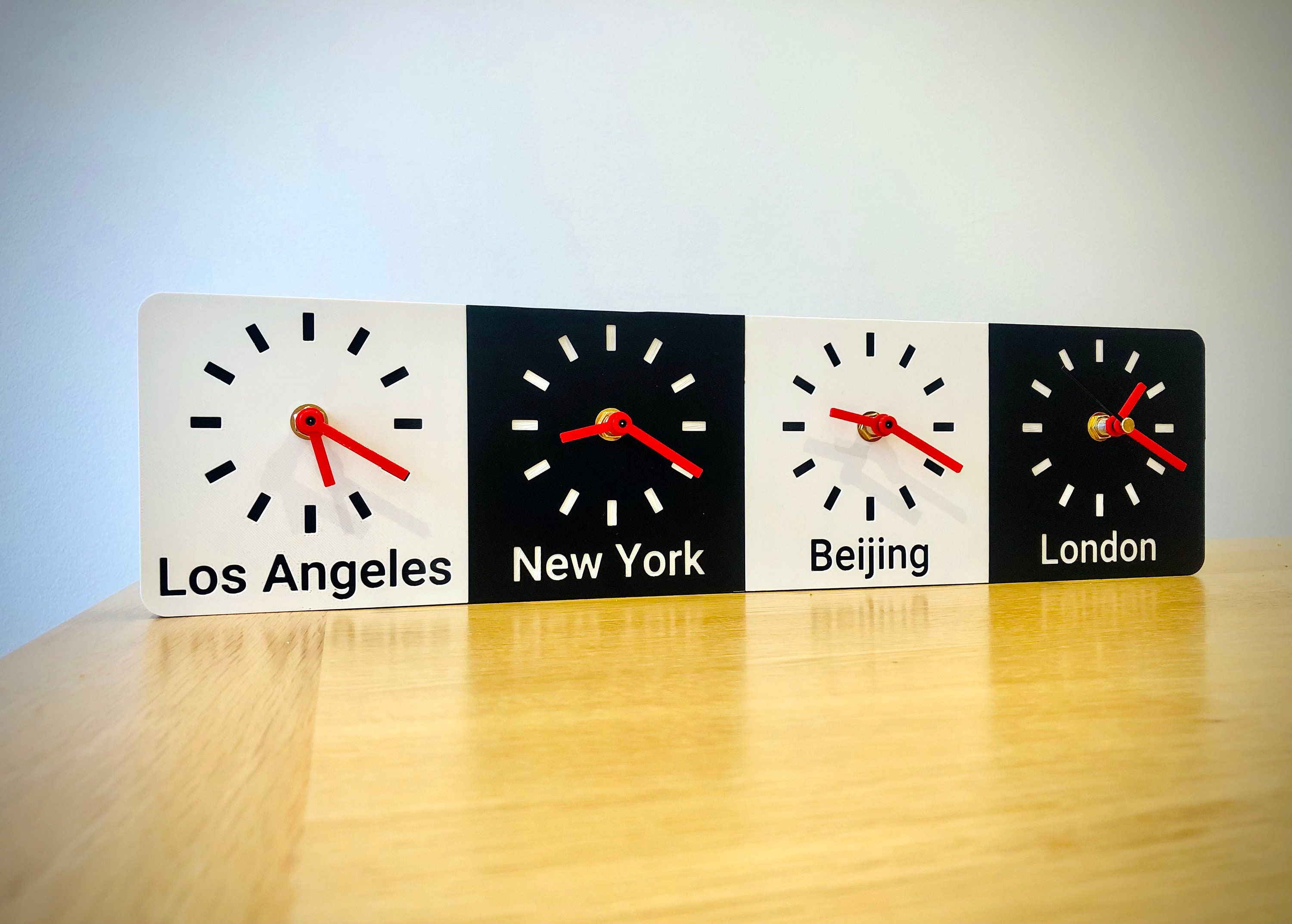 Personalised multitimezone wall or desk clock 4 time zone Etsy