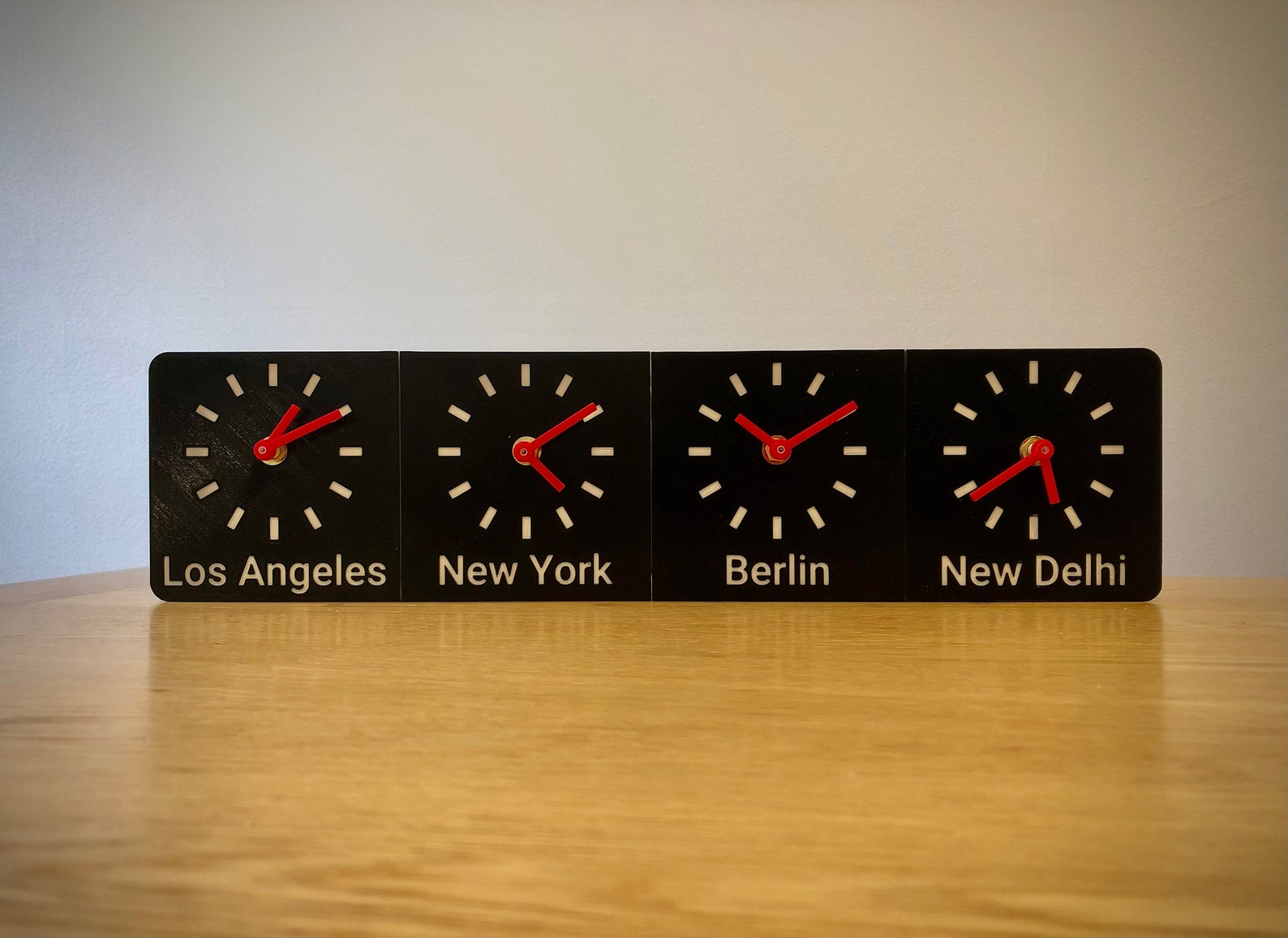 Personalised multitimezone wall or desk clock 4 time zone Etsy