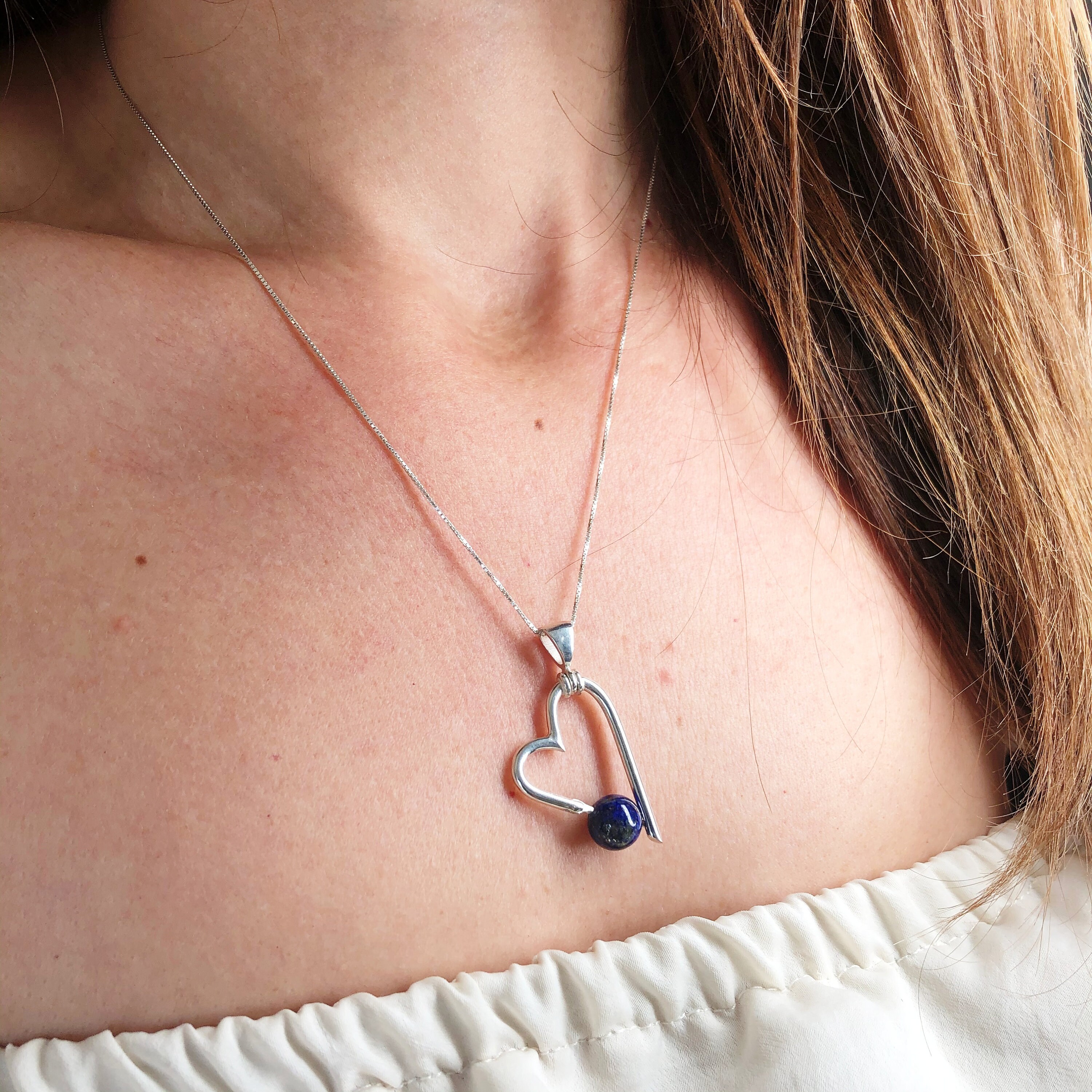 Genuine Gemstone Heart Pendant Mother's Day Handmade Etsy