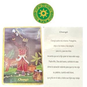 Prayer and Image of Chango with Dorado