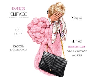 Winter Mädchen Clipart, Blondes Mädchen PNG, Mode Clipart, Mode Illustration, Winter Look, Planer Cover PNG, Mädchen PNG, Mädchen Illustration