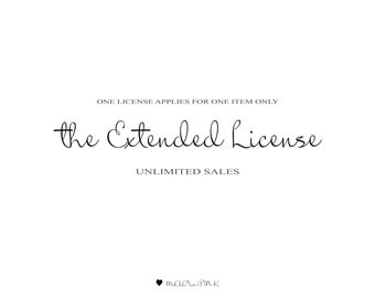 Extended license. Product Unlimited Commercial License. One license applies for one item.