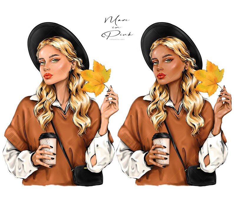 Clipart De Menina De Moda, Clipart De Menina De Outono, Ilustração De Moda, Clipart De Moda, Capa De Planejador, Clipart De Menina, Planejador Feminino, Menina PNG imagem 4