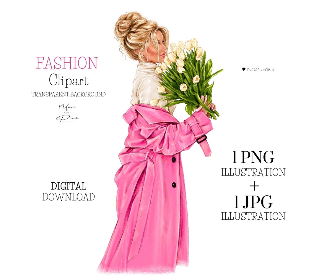 Girl With Trendy Hairstyle, Fashion Clipart, Girl Clipart, Fashion ...