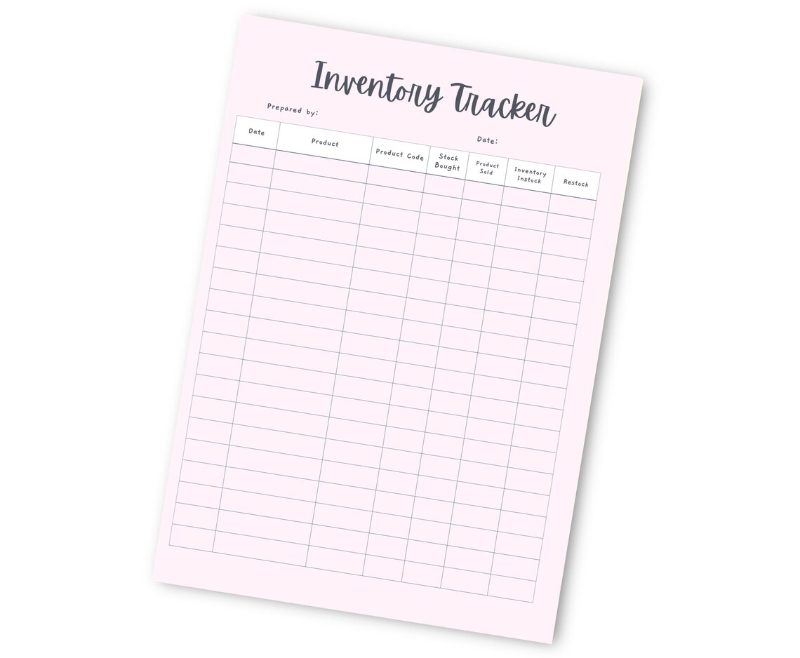 Editable Inventory Tracker Inventory Checklist Inventory Products
