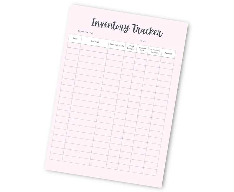Editable Inventory Tracker Inventory Checklist Inventory Products