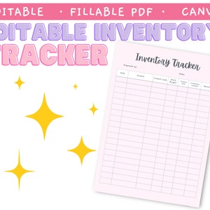 Editable Inventory Tracker | Inventory Checklist | Inventory | Products Inventory | Inventory Log | Canva | Inventory Management