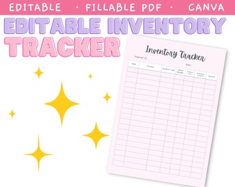 Editable Inventory Tracker | Inventory Checklist | Inventory | Products Inventory | Inventory Log | Canva | Inventory Management
