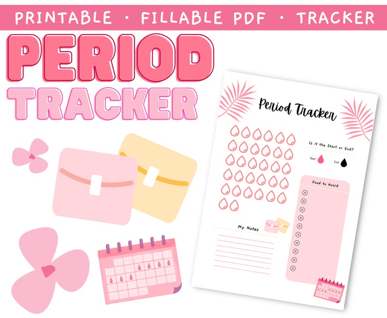 Period Tracker Period Tracker Printable Printable Period Etsy