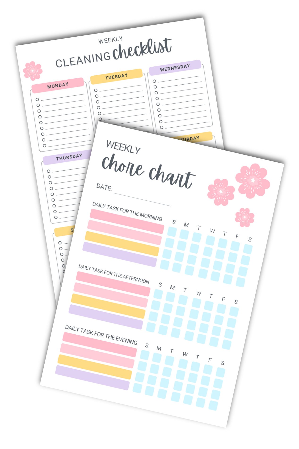 Adult Chore Chart Bundle Chore Chart for Adults Editable Cleaning ...