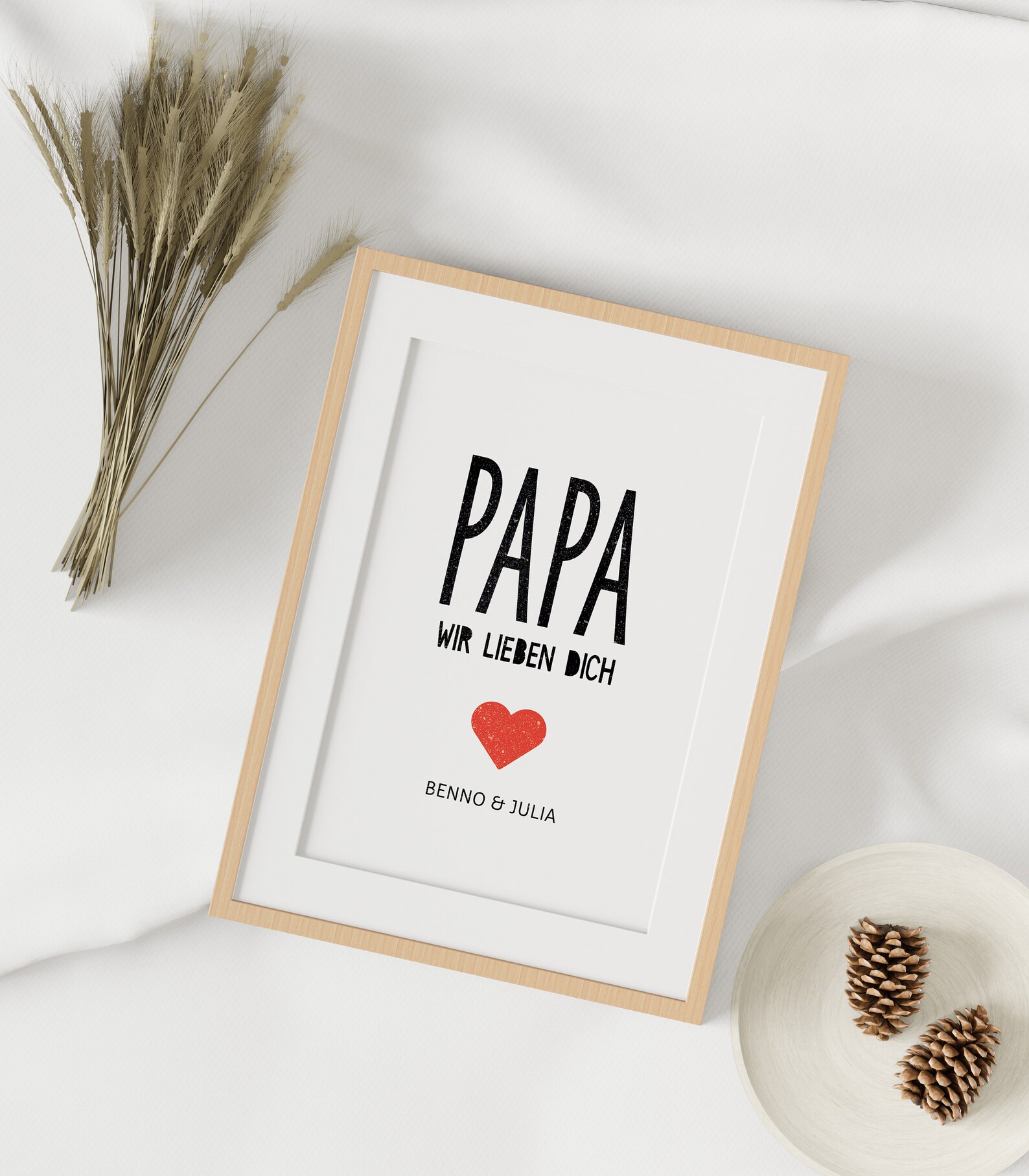 Poster Druck A4 A3 / Digital Papa wir lieben Dich / Papa ich liebe
