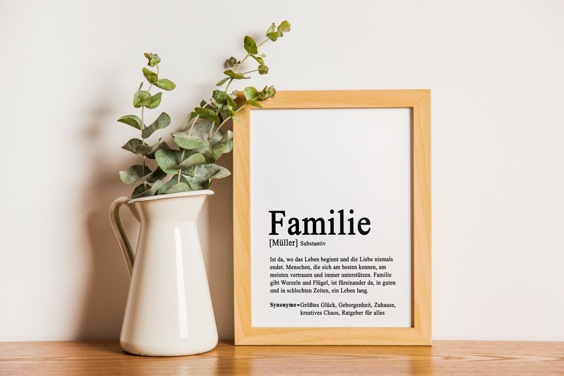 Familie Definition Poster DIN A4A3 Geschenkidee Familie Etsy.de