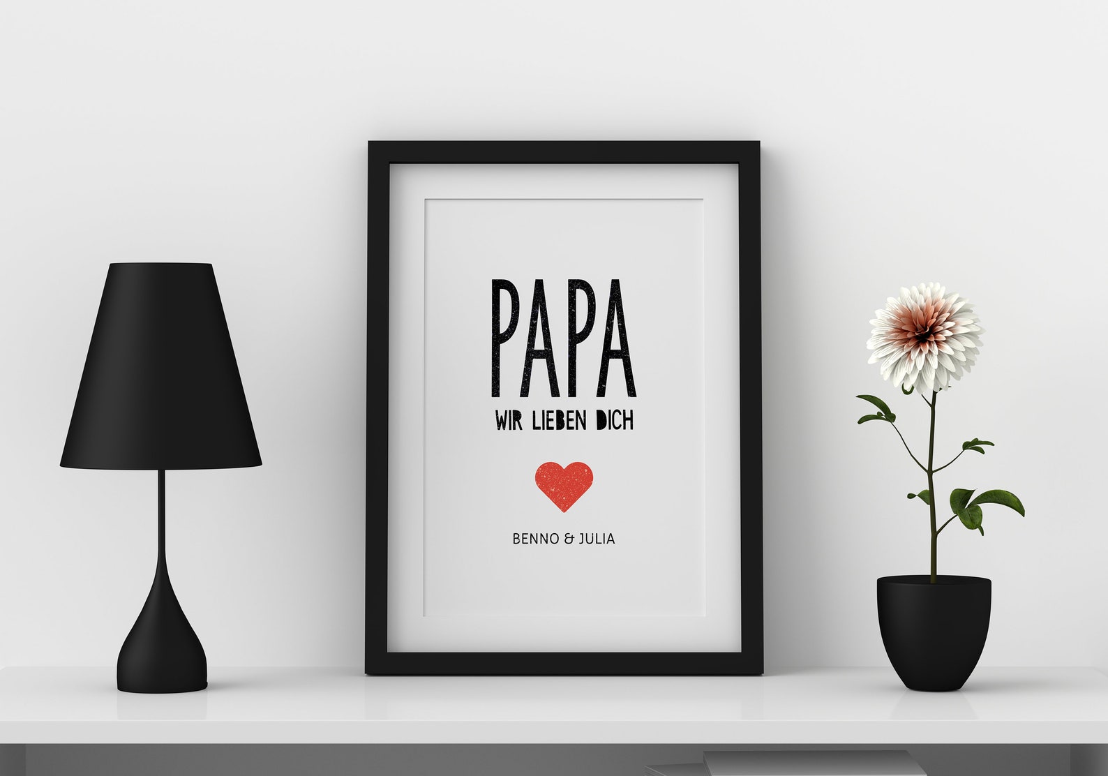 Poster Druck A4 A3 / Digital Papa wir lieben Dich / Papa ich liebe