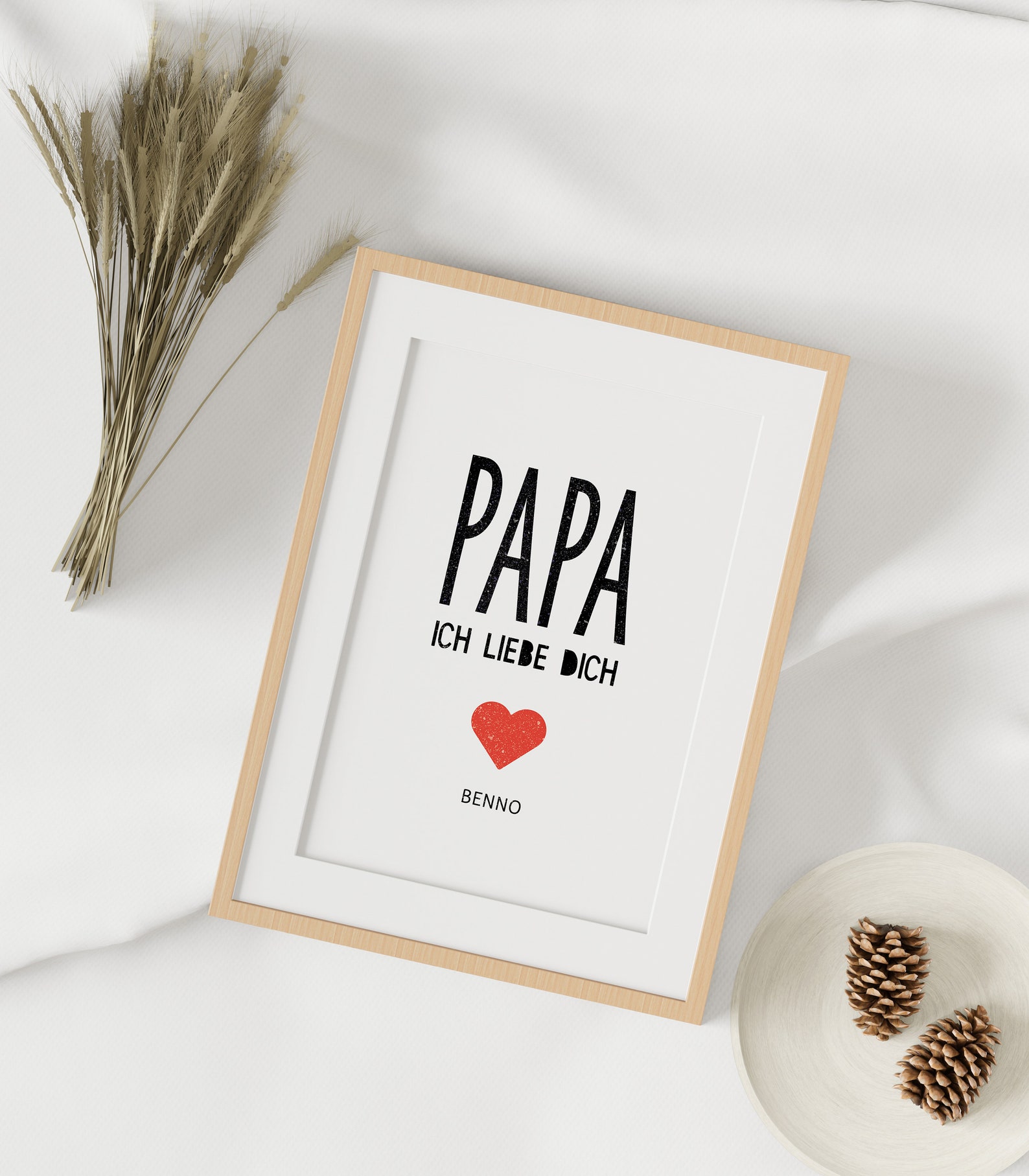 Poster Druck A4 A3 / Digital Papa wir lieben Dich / Papa ich liebe