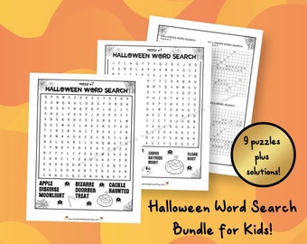 Halloween Games Printable, Word Search, Kids Halloween Games, Kids Halloween Activity, Kids Halloween Word Search, Word Searches for Kids